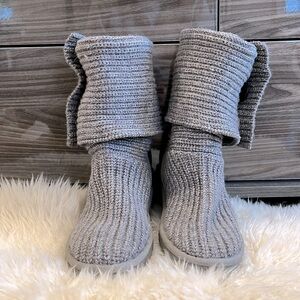 UGG Knit Tall Boots - Gray - Size 7